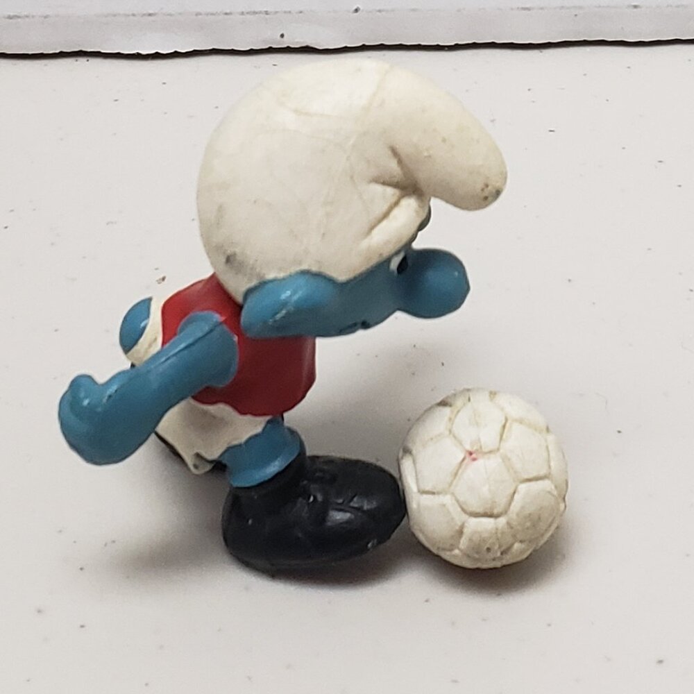 Vintage Smurf Figure Soccer Player